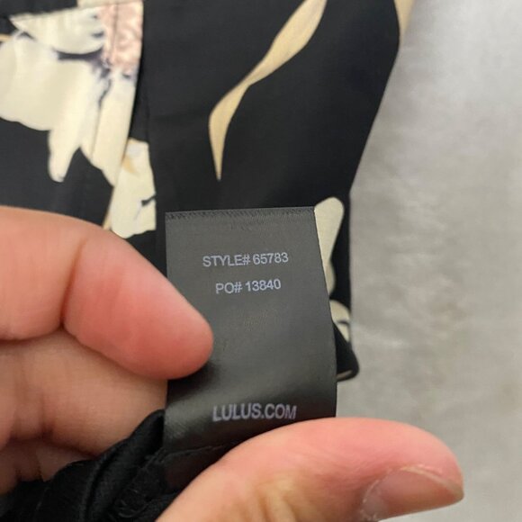 Lulus Magical Meadow Black Floral Print Mini Skort Dress Romper Small Boho Chic - Picture 8 of 10